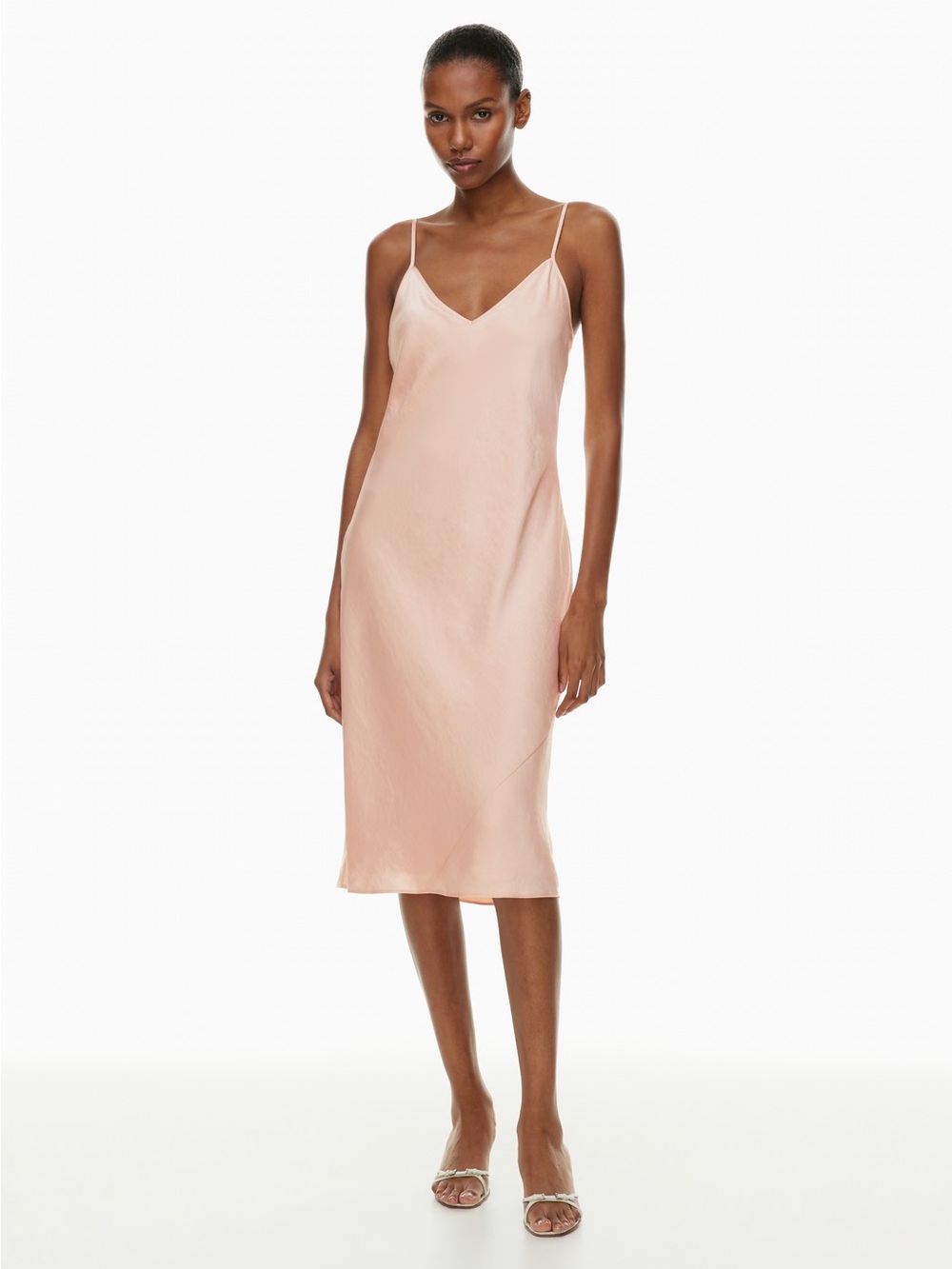 Wilfred Petal Pink Satin Midi Slip Dress